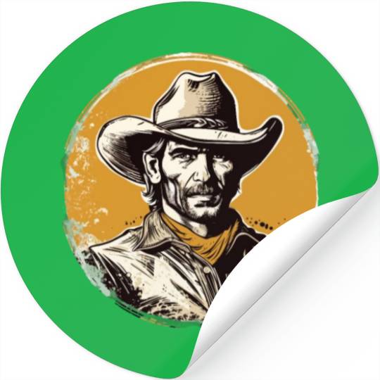 Howdy Partner! Retro Vintage Wild West Cowboy Stickers