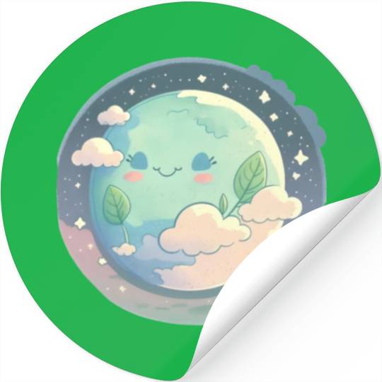 Earth Happy Cute Space Science Planet Environment Stickers