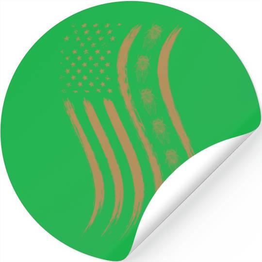 Cicada Line In Waving Distressed Us Flag For Stickers