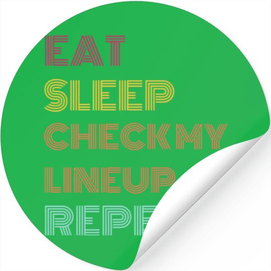 Eat Sleep Check Line Up Repeat Fantasy Football Stickers