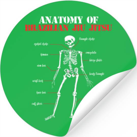Mma Grappling Anatomy Of Bjj Brazilian Jiu Jitsu Stickers