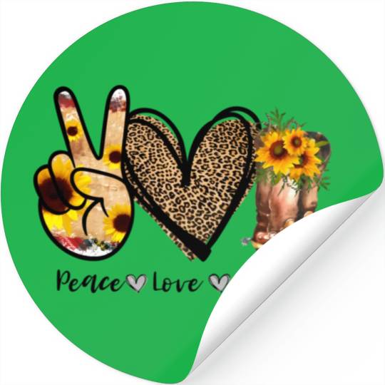 Sunflower Peace Love Country Cowgirl Midwest Boot Stickers