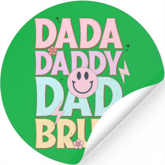 Dada Daddy Dad Bruh Fathers Day Vintage Funny Stickers