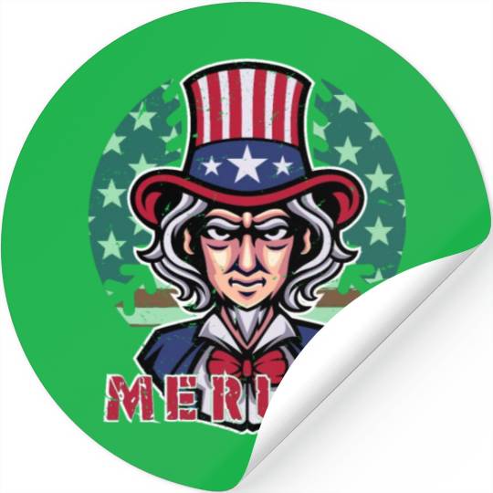 Patriotic Baseball lovers 4th of July USA uncle Stickers
