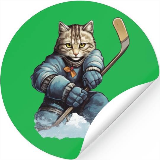 Hockey Goalie Cat Stickers