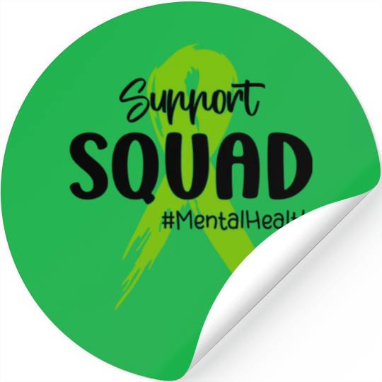 Support Squad Mental Health Awareness Lime Green Stickers