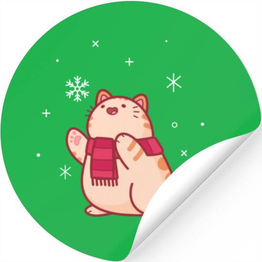 Snowflake Cat Stickers