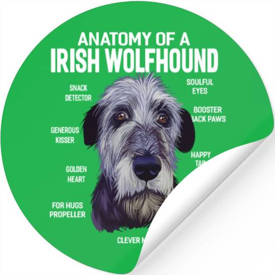 Anatomy of a Irish Wolfhound Dog Funny Gift Stickers