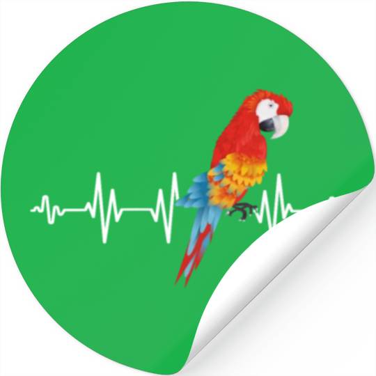 Macaw Heart Beat Parrot lover Macaws Parrots Stickers