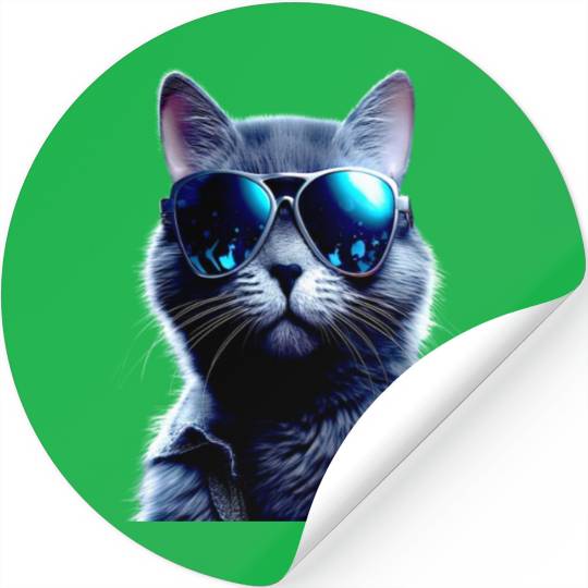 Cat With Sunglasses Cute Cat Mom Meow Paws Kitty Stickers