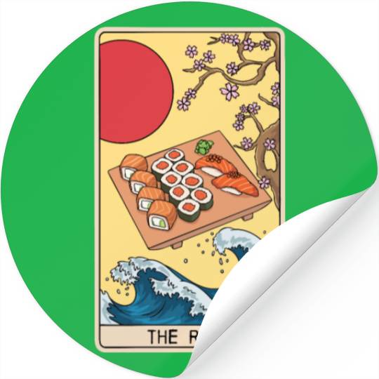 Tarot Card Reader Sushi Lover Sushi Eater Japanese Stickers