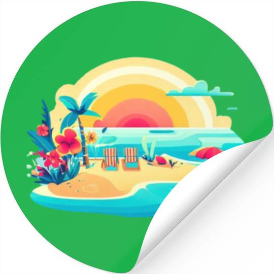 Poolside paradise Stickers