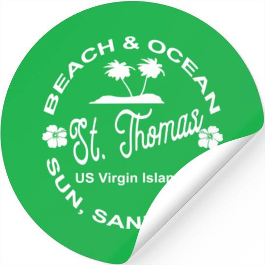 Tropical Beach Ocean St Thomas Us Island Stickers