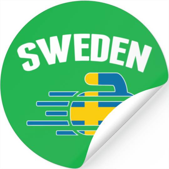 Sweden Curling Rock Sport Fans Swedish Curlers Win Stickers