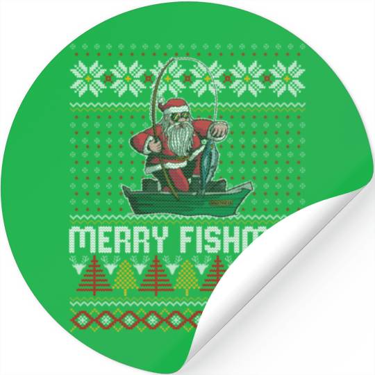 Merry Fishmas Ugly Stickers