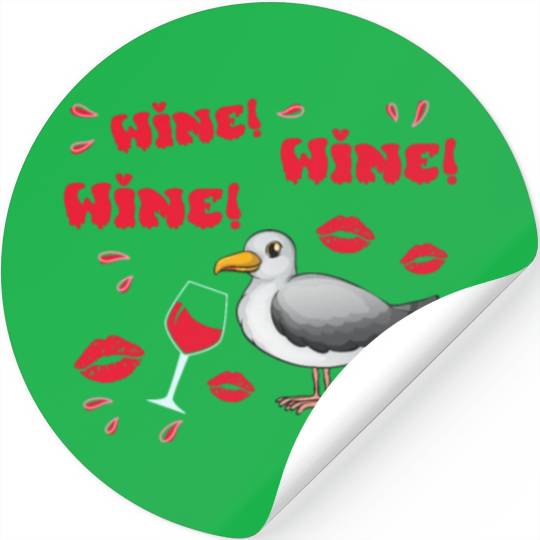 Wine Seagull Bird Lover Shorebird Seagulls Stickers