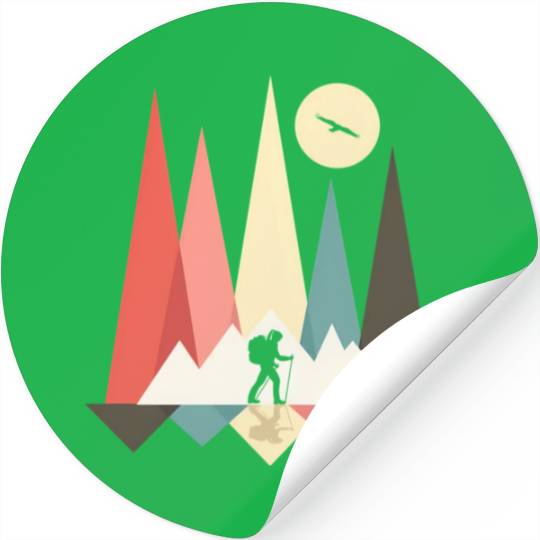 Backpacking Hiking Outdoor Wilderness Mountains Mo Stickers