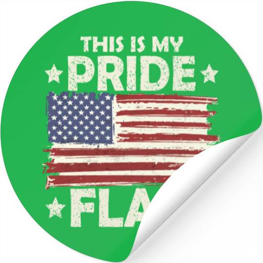 This Is My Pride Flag USA American 4th of July Pat Stickers