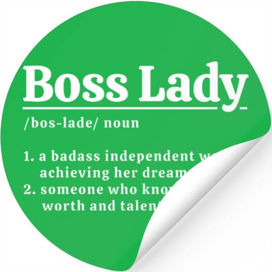 Boss Lady White Type Stickers