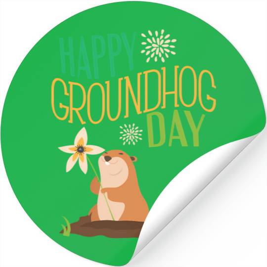 Groundhog Day 2021 Happy Ground Hog Stickers