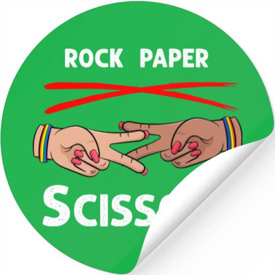 Rock Paper Scissors Funny Lesbian Pride LGBT Stickers