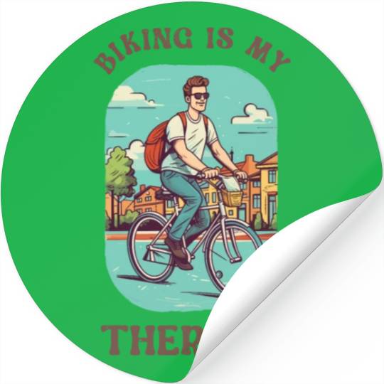 Biking is My Therapy Bicycle, Bike, Cycling Stickers