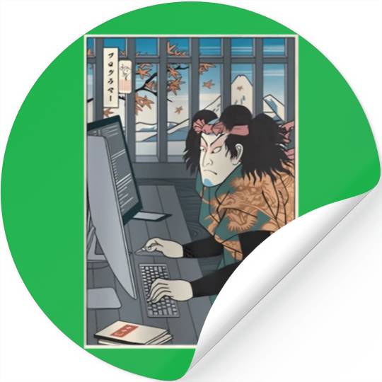 Samurai Programmer 3 Samurai Computer Samurai Pc Stickers