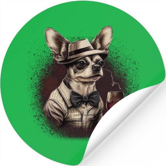 Chihuahua - France French Wine Cute Dog Souvenir Stickers