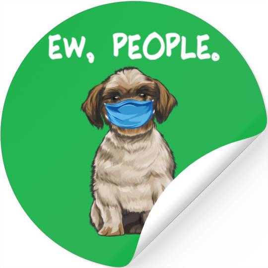 Shih Tzu Ew People Dog Wearing Face Stickers