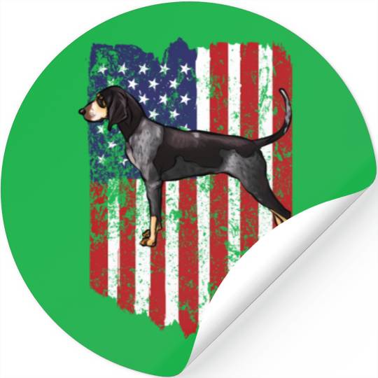 American Flag Bluetick Coonhound 4Th Of July Usa Stickers