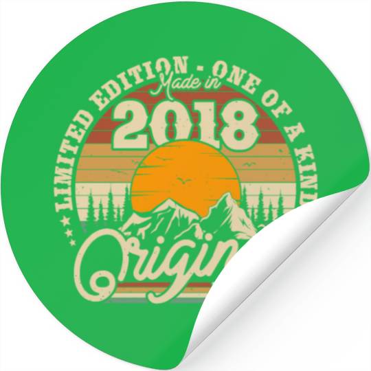 Vintage 2018 Birthday Gift Stickers
