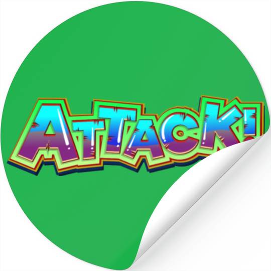 Attack typography Stickers