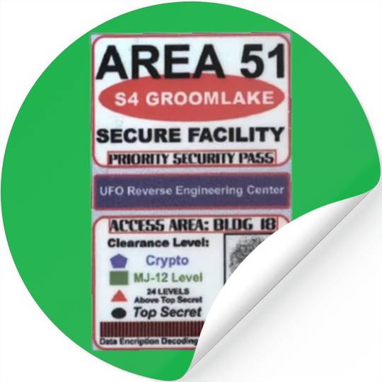 Area 51 Reverse Engineering Pass Stickers