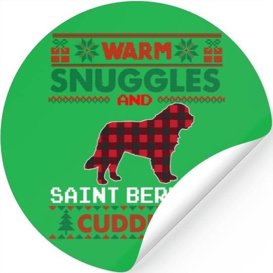 Saint Bernard Pajama Ugly Stickers