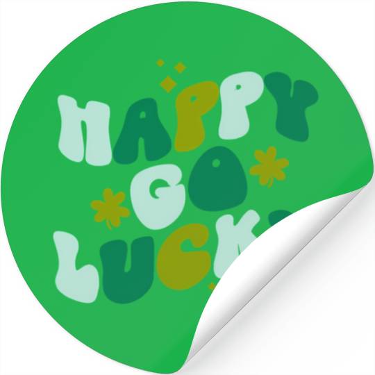 Happy Go Lucky St Patrick'S Day Shamrock Stickers