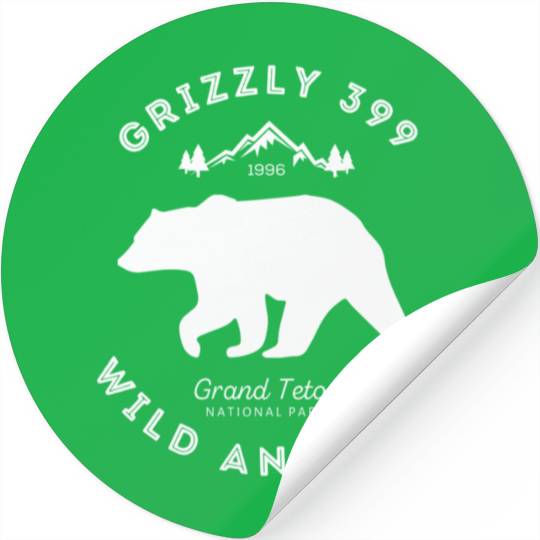Grizzly 399 Wild Free Grand Teton National Park Stickers