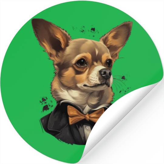 Chihuahua - France Red Wine French Gentleman Funny Stickers
