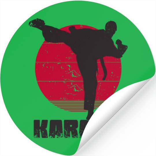 Vintage Karate Japan Flag | Karate Martial Art Stickers