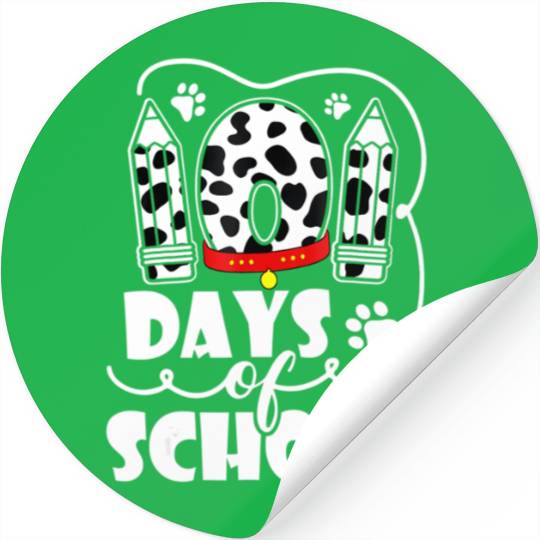 101 Days Of School Dalmatian Dog 100 Days Smarter Stickers