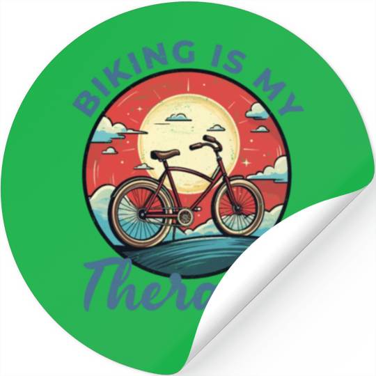 Biking is My Therapy Bicycle, Bike, Cycling, Biker Stickers