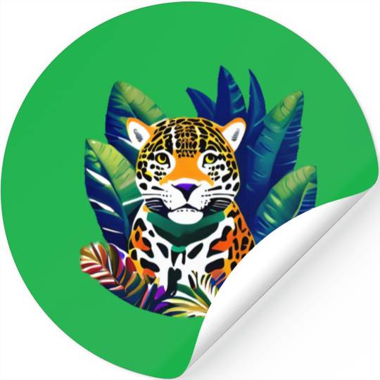 Jaguar in the Tropics Stickers