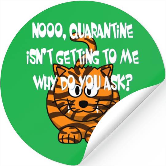 Crazy Cat Social Distancing Face Mask Funny Stickers