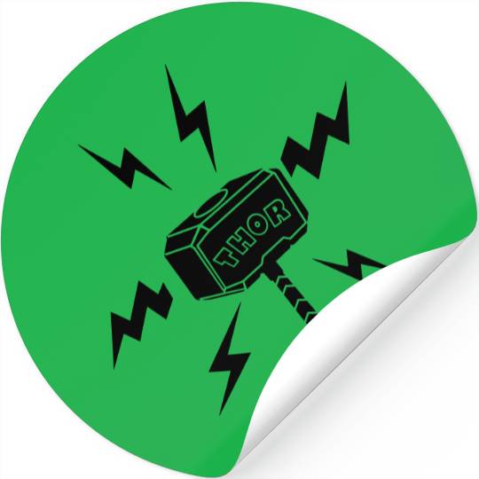Thor hammer with the text 'THOR' Stickers