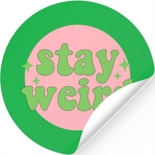Stay weird 80s yellow stars Stickers