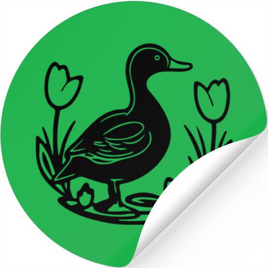 Duck Bird Nature Pond Stickers