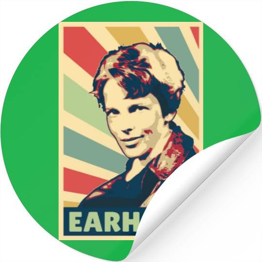 Amelia Earhart Vintage Colors Stickers