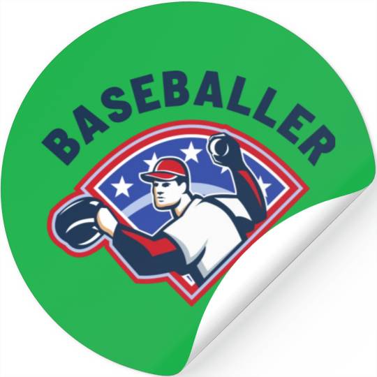 Baseballer Baseball Pitcher Sports Club Player Stickers