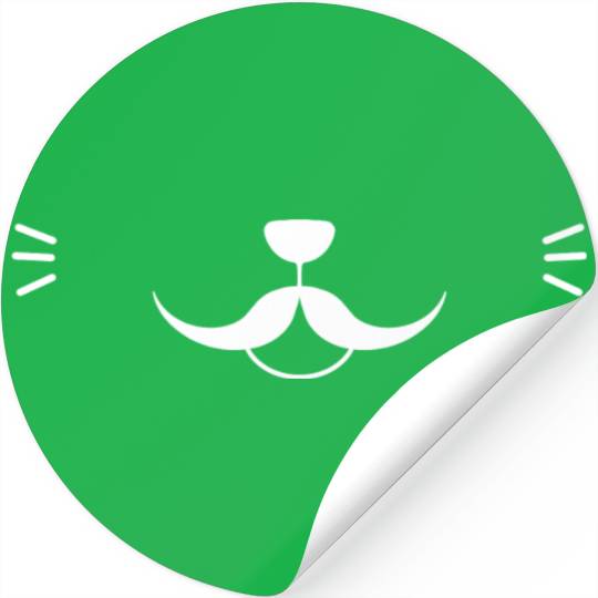 Moustache Cat Face Stickers