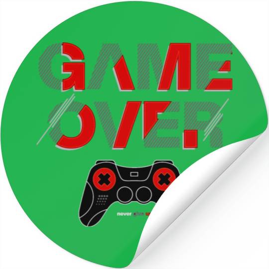 Vector game over typography with controller Stickers