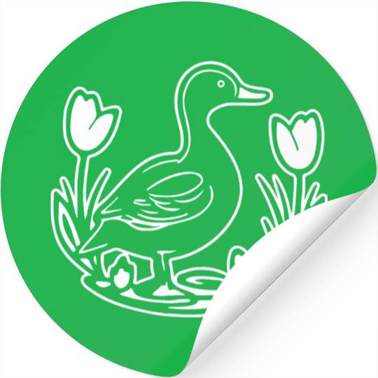 Duck Bird Nature Pond Stickers